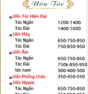 Cập nhật bảng giá uốn tóc mới nhất 2025 - Siêu thị tóc Á Đông