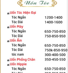 Cập nhật bảng giá uốn tóc mới nhất 2024 - Siêu thị tóc Á Đông